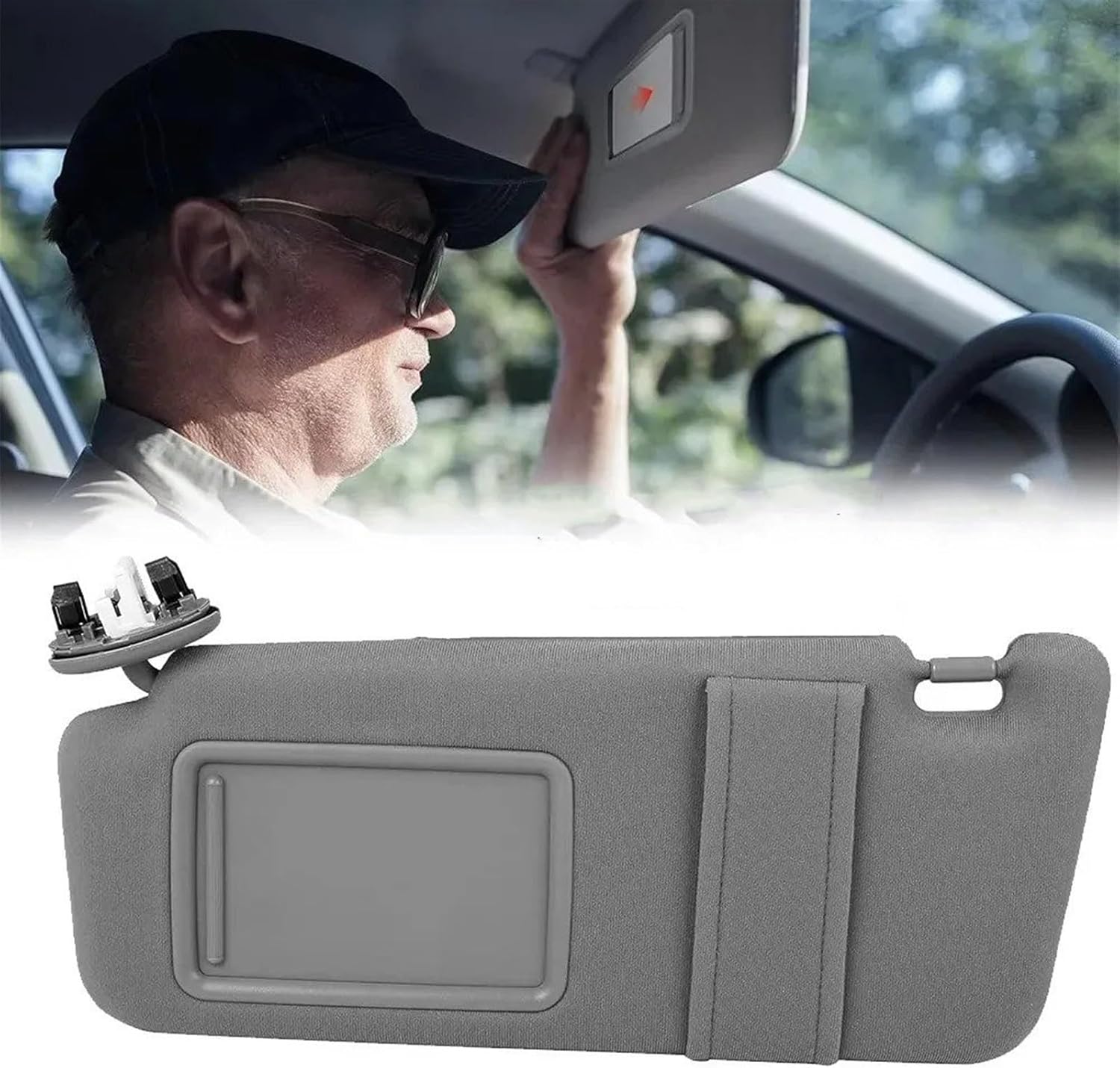 わわ 専用 遮光バイザー サンバイザーミラー ワイヤー付き 1/2PCS ブラック