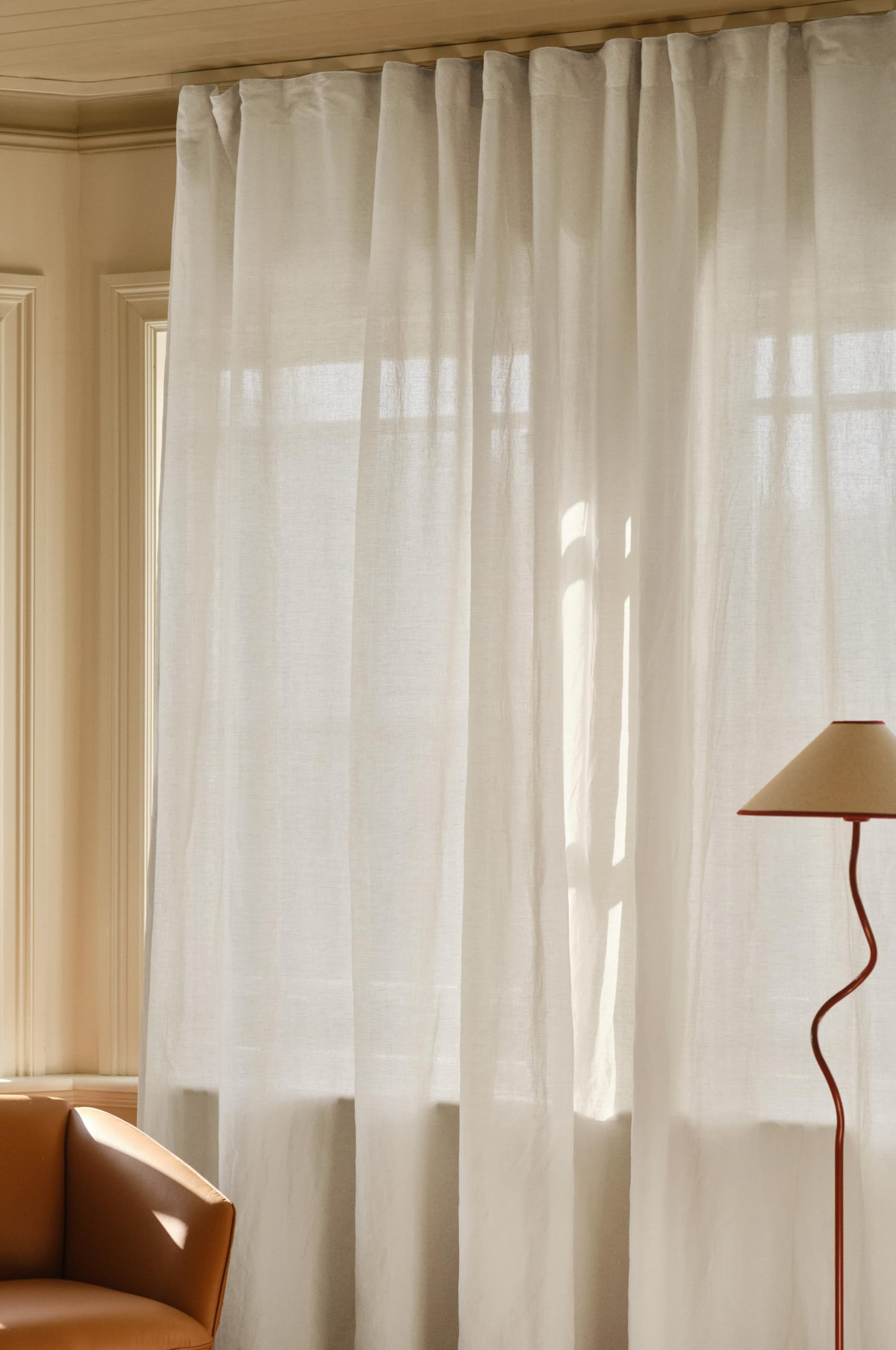 Jotex LINA Linen-Mix Extra Breit 270cm Multifunktionsgardine – Hochwertige Halbtransparente Leinen und Baumwolle Vorhang (1er Pack) - Naturweiß, 270 x 300cm