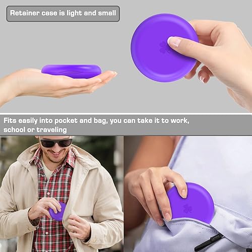 Miniatura 4 de BVN Estuche de retención de 2 piezas, funda delgada para dentadura, estuche de protección bucal, caja de alineador de dientes, caja de retención,