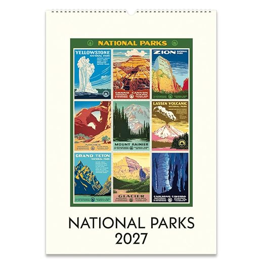 Cavallini 2027 National Parks Wall Calendar, 13x19 Inches, 12 Page-A-Month