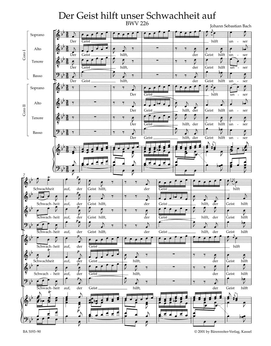 Motets BWV 225-230 Piano Reduction