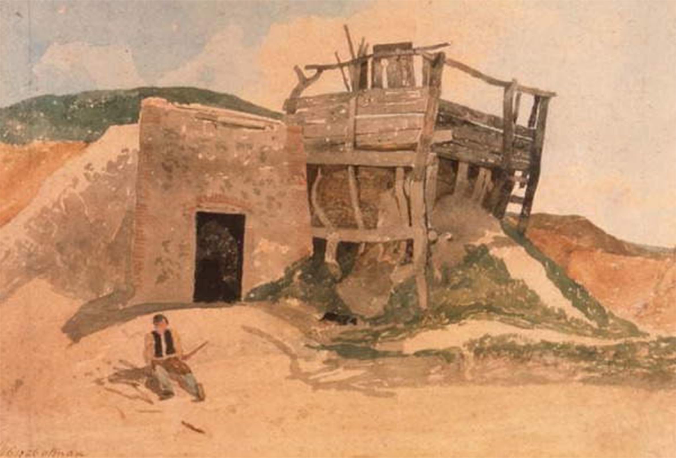SERENDIPITP Abstract Painting Mural Print Picture Wall Decor Painting Lime Kiln Near Cromer by Sell Cotman Vintage Wall Artwork for Home Decor 60x90cm
