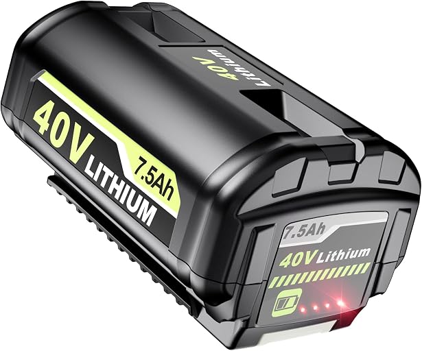 Upgraded 7500mAh OP4026 Replacement Battery Compatible with Ryobi 40V Battery Lithium Replacement OP4050A OP40601 OP40602 for 40V Tools with LED Indicator