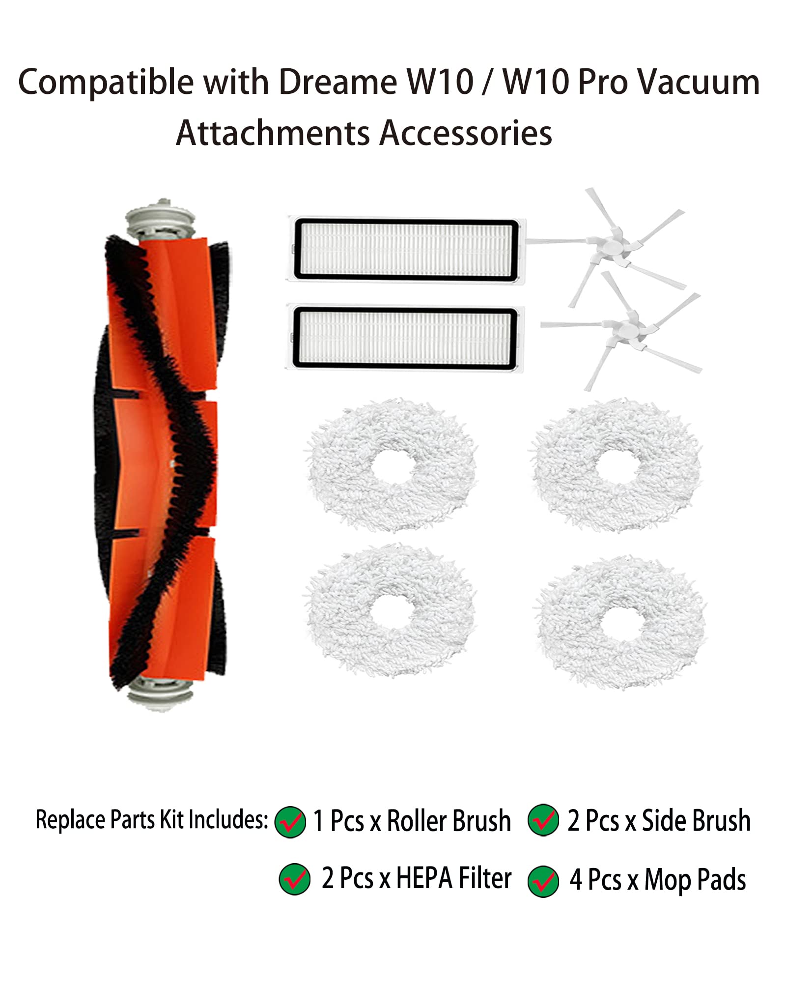 ENOIAMYF Kit De Piezas De Repuesto Para Cepillo Lateral Para Aspiradora Robot Compatible Con Dreame S10 S20 X10 X20 W10S PRO (20 Piezas