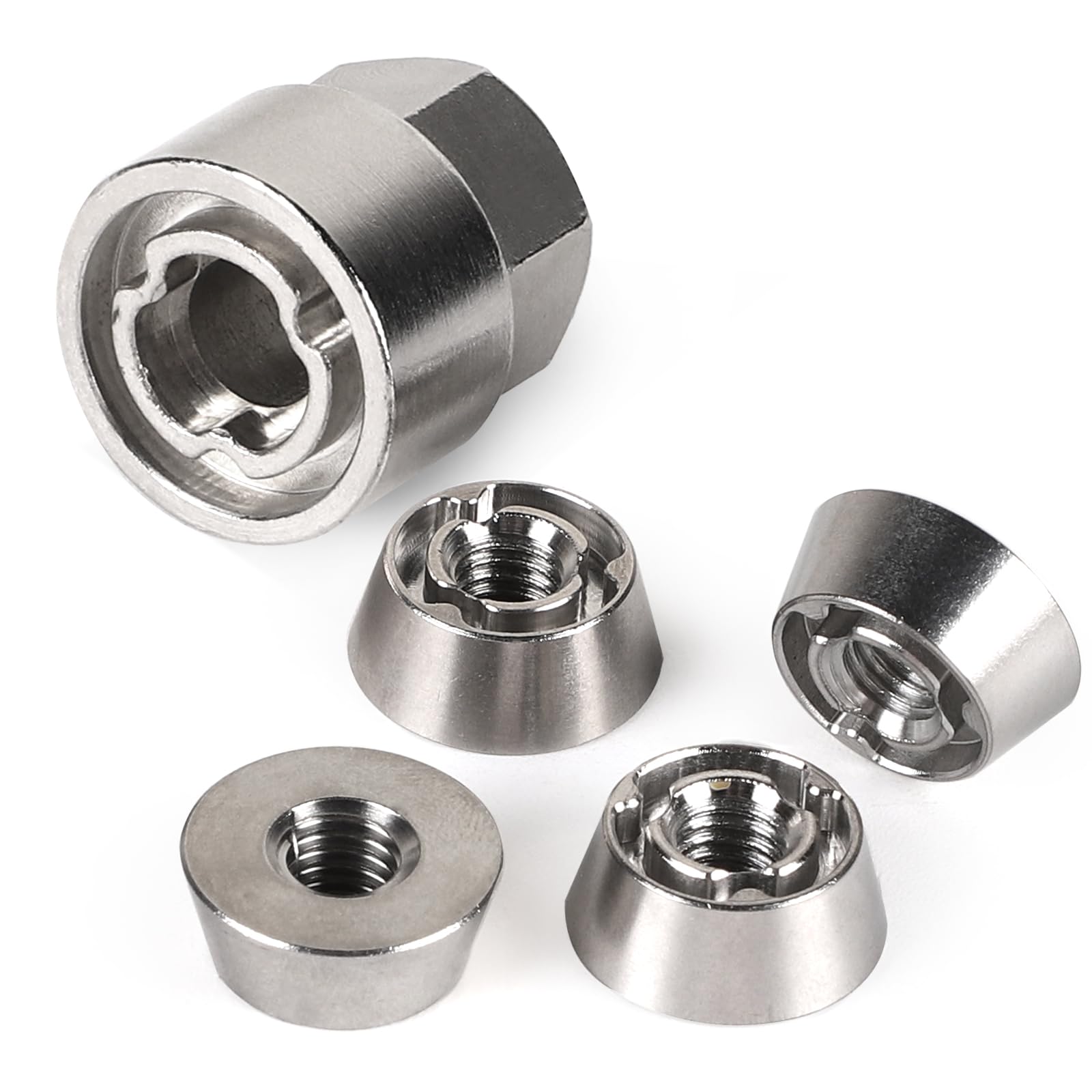 DBREAKS Ecrou Antivol M8, Écrou en Acier Inoxydable - Forme spéciale, Ecrous Antivol de Sécurité pour Tente de Toit, Porte-vélos, Motos, Système Solaire, pour Voiture et Maison, Argent