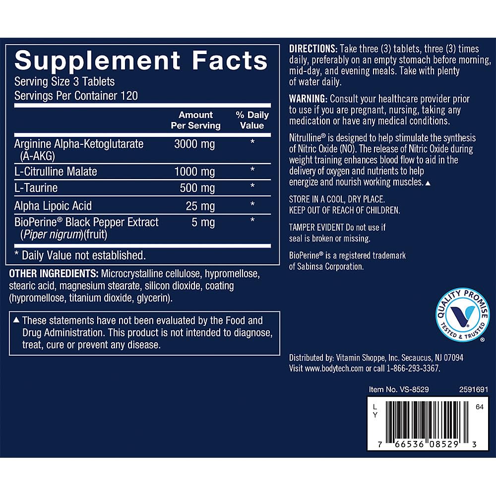 BodyTech Nitrulline a Supports Nitric Oxide Production a 3,000 MG of A-AKG (360 Tablets) — Amazon image 2