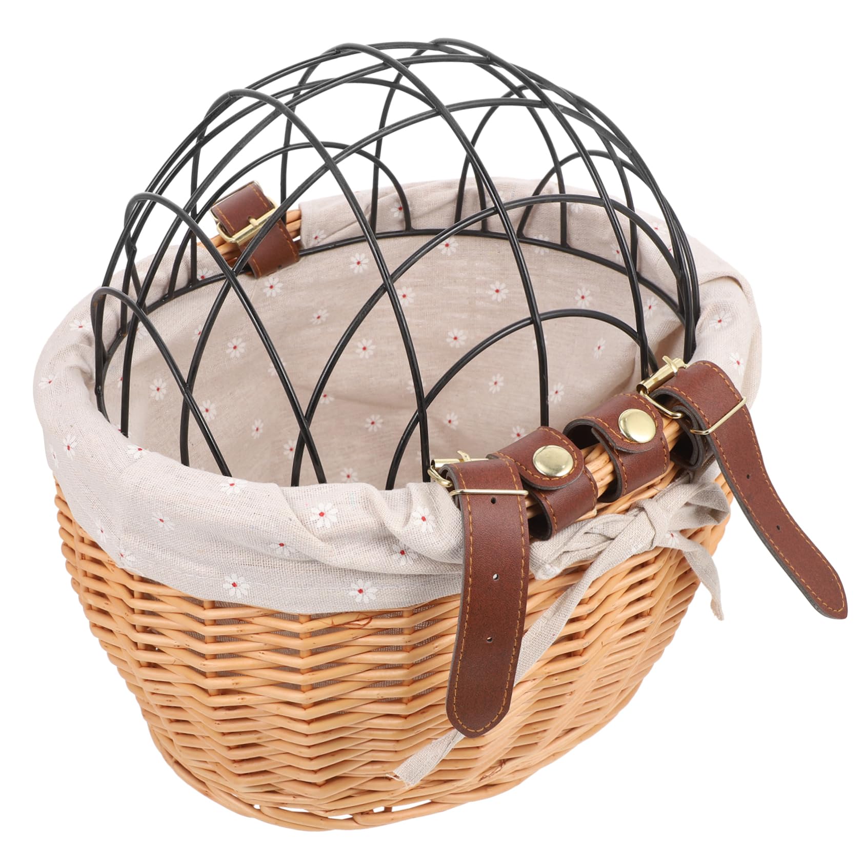 SUPVOX Pet Bike Basket Carrier for Dogs and Cats Front Storage with Removable Cover Capacity Pet Basket for Easy Transport Compatible with Bicycle Models