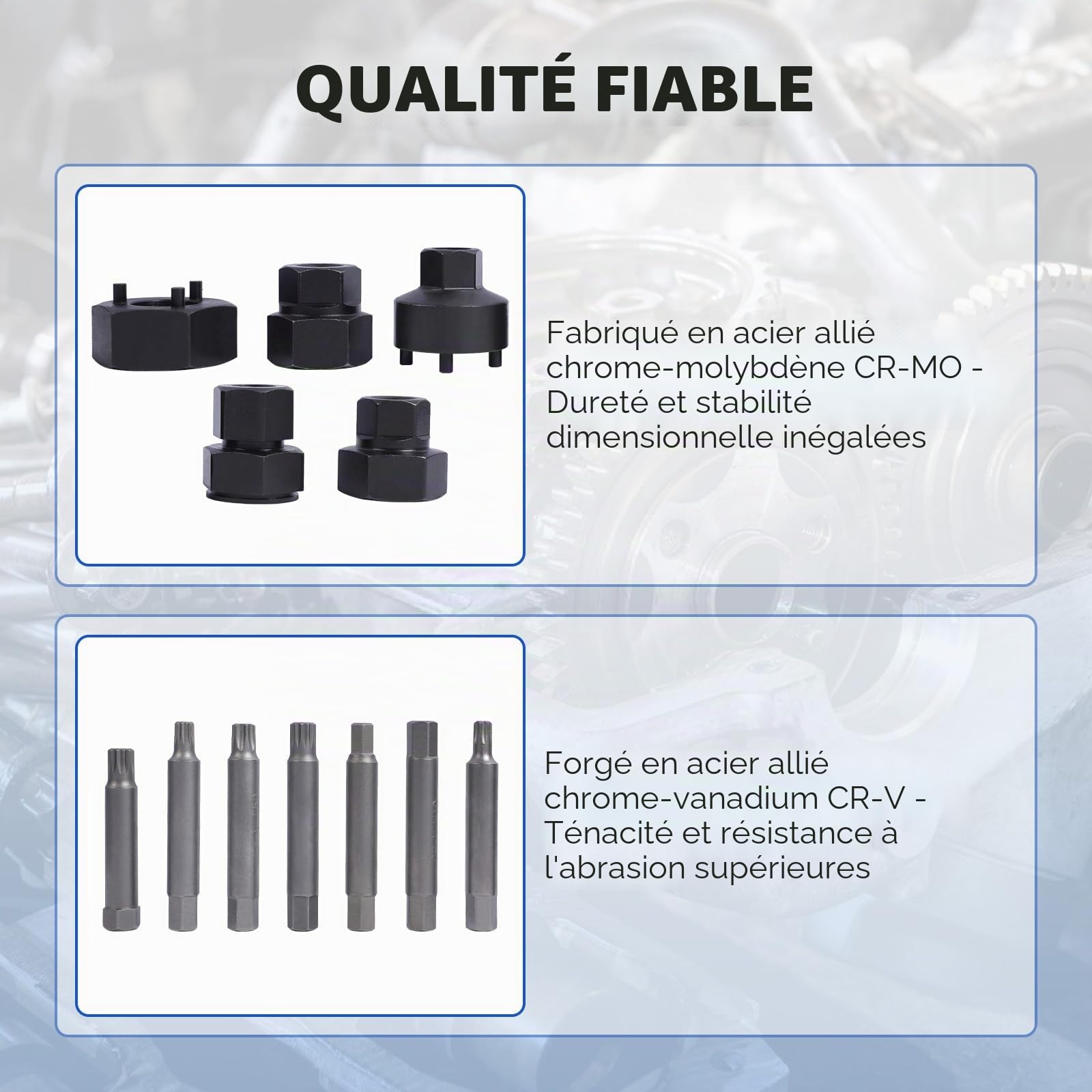 Kit Demontage Poulie Alternateur, 30 Pièces Outil Retrait de Poulie Alternateur Compatible avec VW, pour Peugeot, pour Renault et plus, pour Dépose et Installer Poulie Roue Libre | Acier au chrome vanadium avec mallette de transport, compatible avec alter