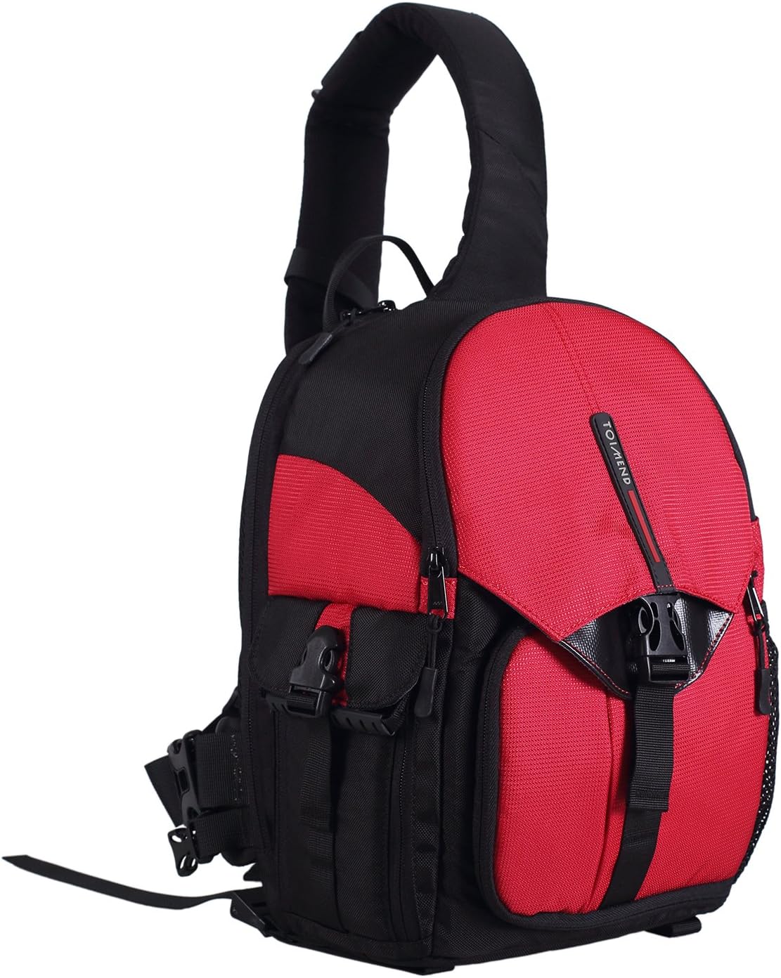 1500D Nylon Portable DSLR Camera Backpack Lens Bags 3 Shoulder Straps Waterproof Gift Insert Rain Cover (Red)