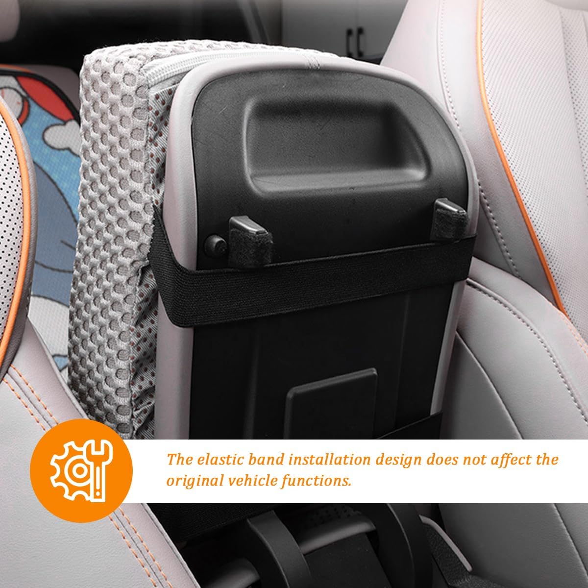 Osilly Car Center Console Cover, Breathable Scratch-Resistant Comfortable Vehicle Armrest Seat Box Cover Protector, Auto Middle Console Cushion Pad, Universal for SUV Caravan Truck (Black)