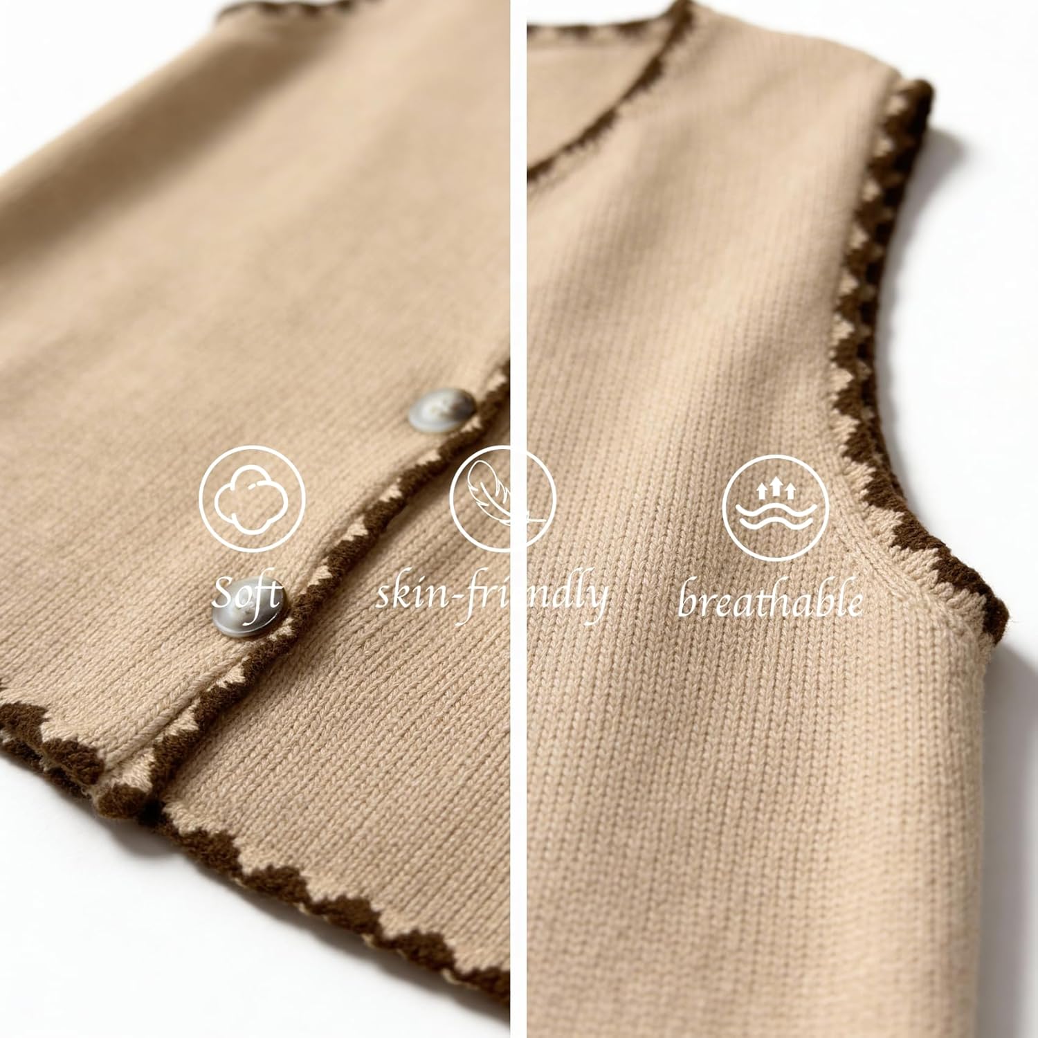 Womens Sweater Vest Sleeveless Knit Cardigan Vintage Button Down Colorful Sweater 2026 Spring Summer Tank Tops - Image 5