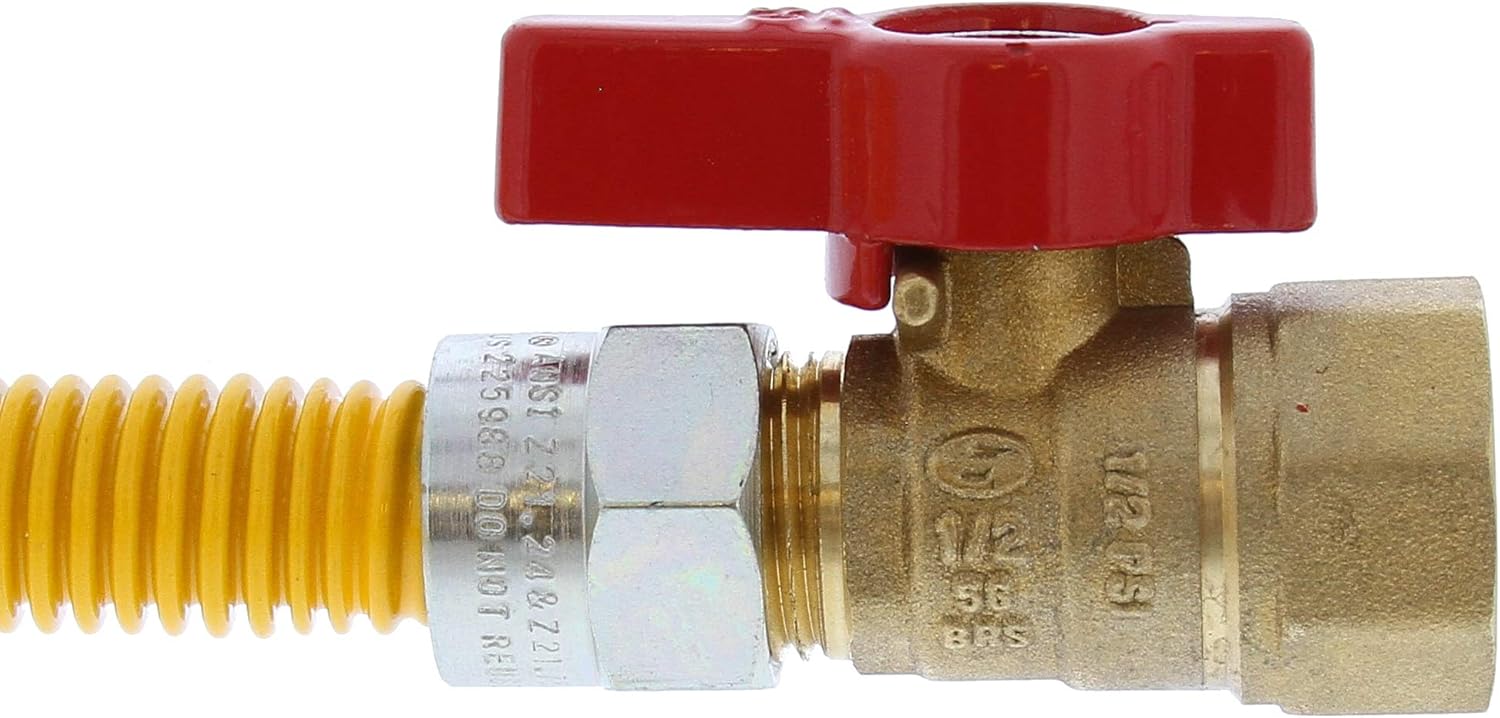 30" Stainless Steel Gas Connector with 1/2" and 3/8" Fittings
