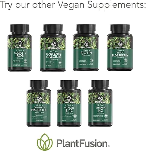 Miniatura 7 de PlantFusion Biotina vegana de biotina vegana prémium para mujeres y hombres (5000 mcg), vitaminas naturales para la piel y las uñas, 120 cápsulas