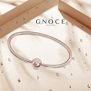 Amazon | GNOCE チャームブレスレット スターリングシルバー ローズ