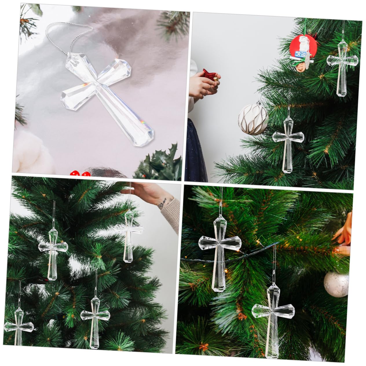 MAGICLULU 8 Pz Croce Trasparente Di Pasqua Ornamento Trasparente Da Appendere Ornamento Da Appendere Di Pasqua Decorazione Sospesa a Croce Ciondoli Pasquali Decoro Incrociato Acrilico
