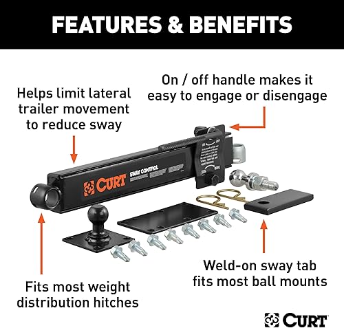 Miniatura 3 de CURT 17200 Kit de control de barra anti-balanceo para remolque