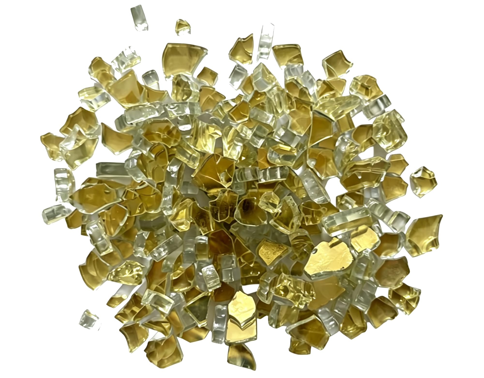 Cristal de Fuego Reflectante Hiland de 10 Libras Color Dorado para Chimeneas y Fogatas