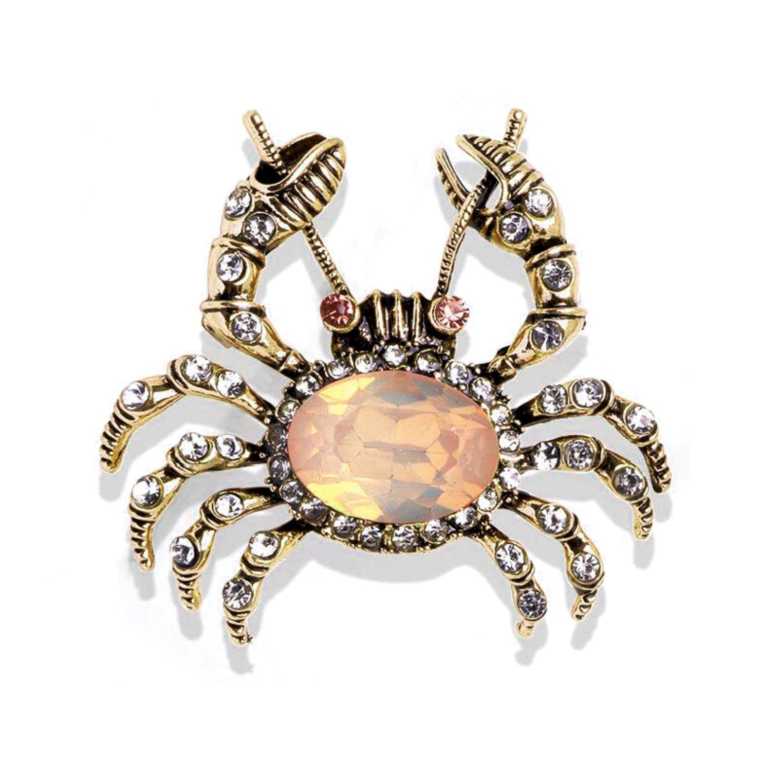 HEIDI DAUS Queen Crab Red Crystal Crab/Cancer Brooch Pin