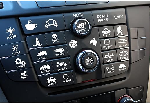 2sets60pcs Button Decals for Blank Car Truck Buttons, Interior Dash Rocker Console Switch Decals for Men Women Video Game Car Guy Gift