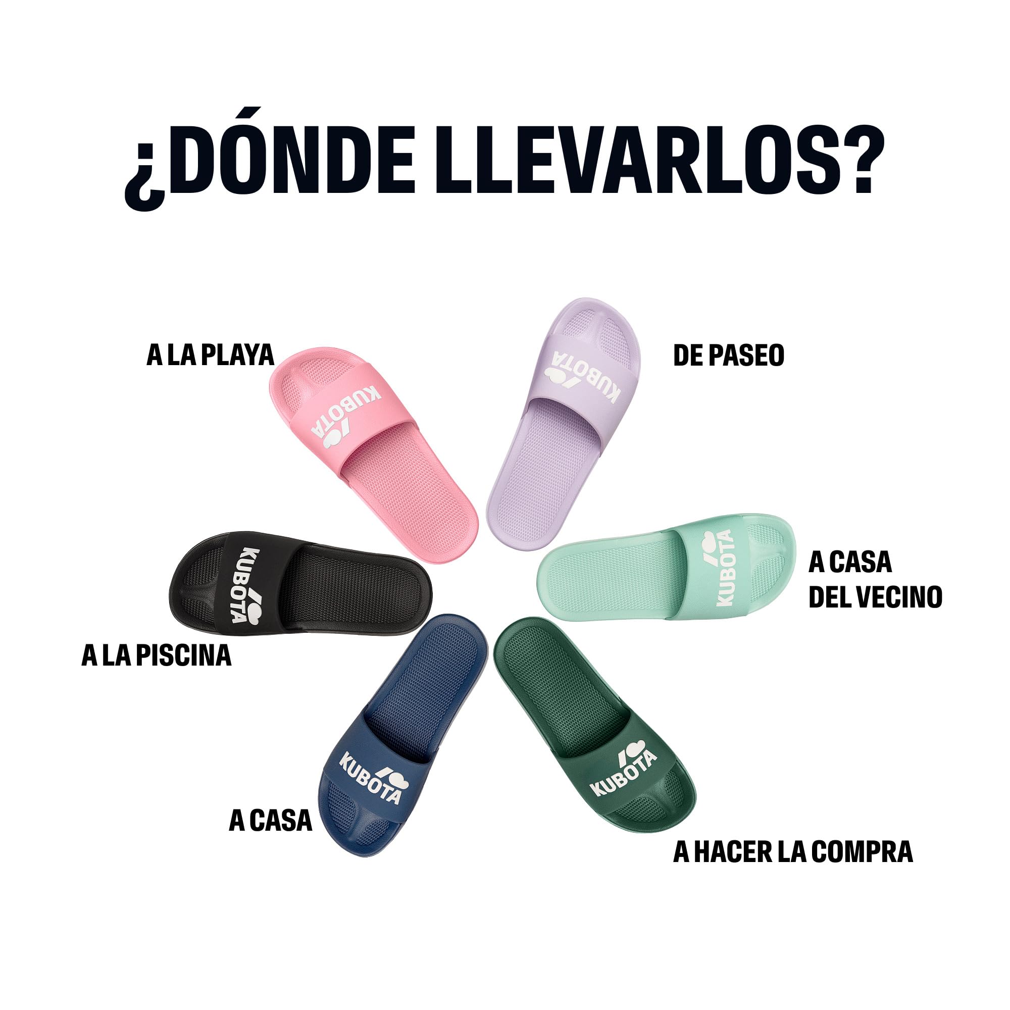 Kubota Chanclas con Cierre de Correa Mujer – Chanclas de Casa – Zapatillas de Playa – Chanclas Ajustables – Chanclas de Espuma