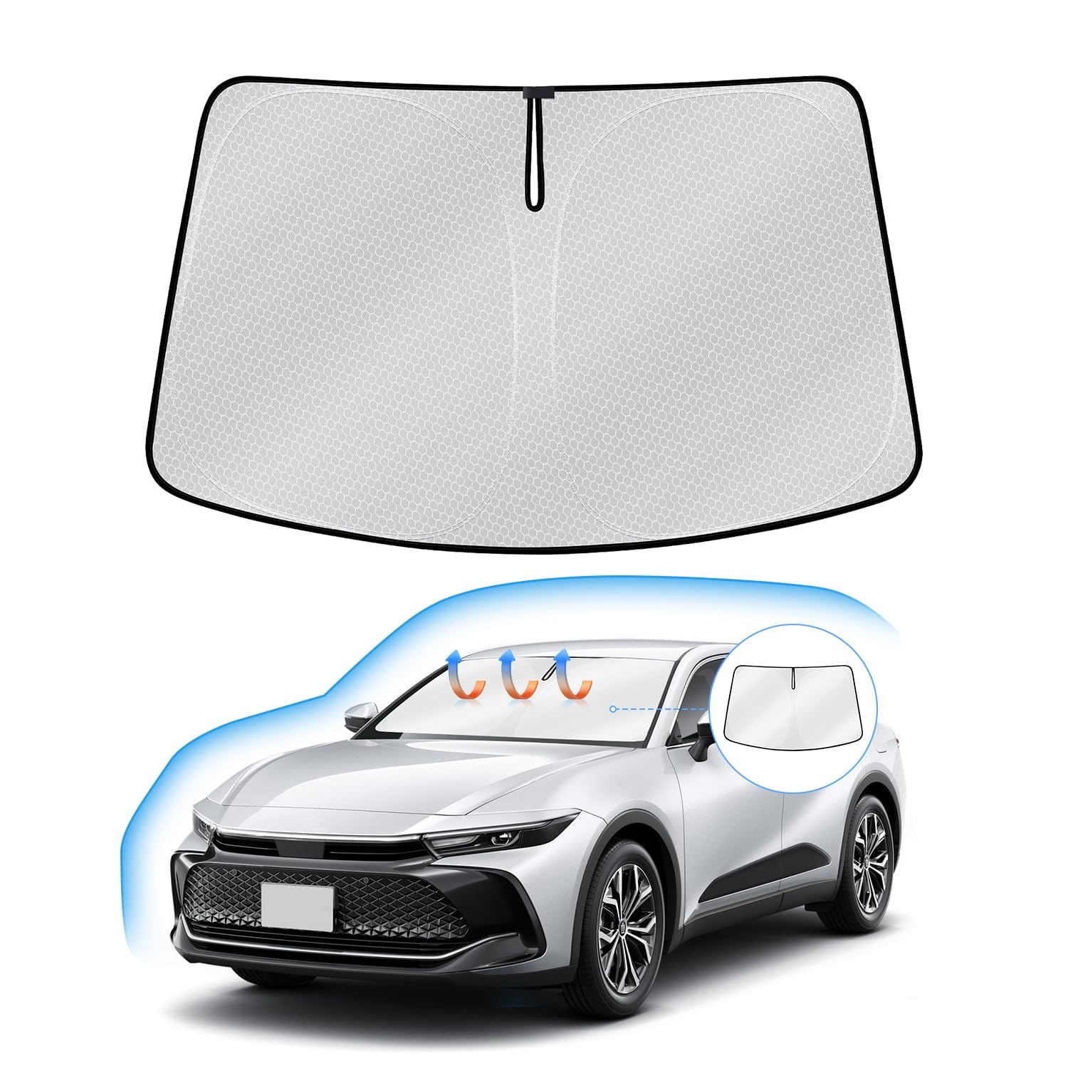 美品 純正 モデリスタ クラウン クロスオーバー フロント サンシェード Amazon | BIBIBO トヨタ クラウンクロスオーバー サンシェード