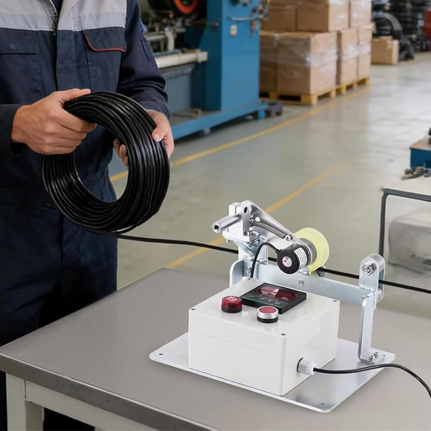 Contador Industrial De Digital para Cuerdas De Acero Y Cables | Aviso Sonoro Incorporado, Amplio Margen De Medición,Compatible Con Cables, Cuerdas De Acero, Varillas Y Hilos Estañados