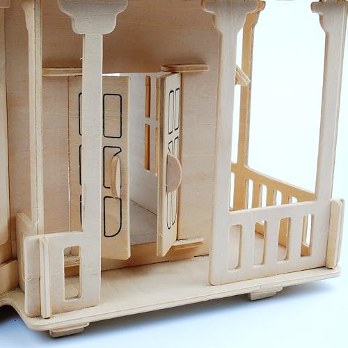Miniatura 7 de NWFashion Casa de muñecas de ensueño de madera de 17 pulgadas, 2 pisos con muebles, kits de bricolaje para fiesta de Navidad (juegos de muebles