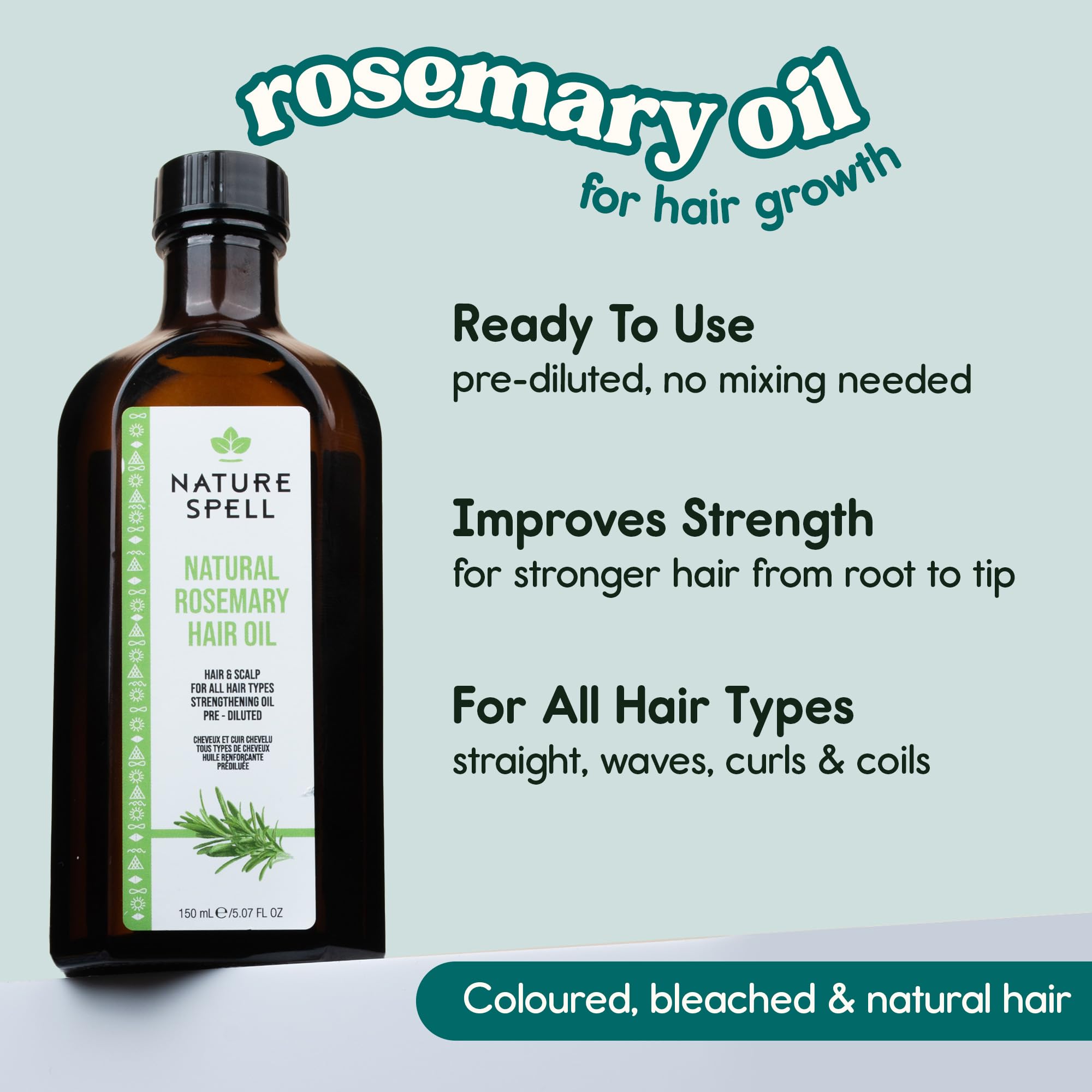 Nature Spell Hair Growth Duo with Pre-Diluted Rosemary & Batana Oils