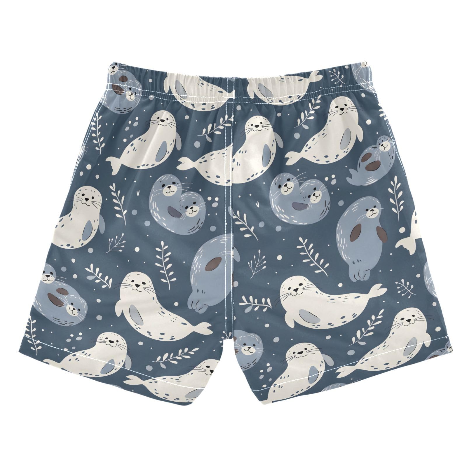 ALAZA Cute Blue Sea Lion Boys Quick Dry Beach Board Shorts Kids Swim Trunks Bathing Suit Swimsuit 3T
