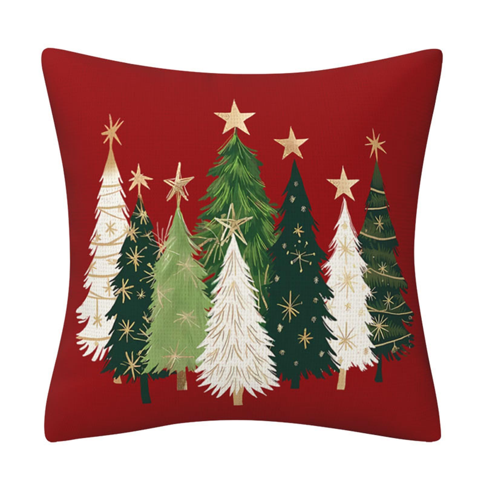 Linvimia D Christmas Tree Cushion Cover Soft Washable Pillowcase For Festival Home Ecoration Christmas Tree Cushion Cover