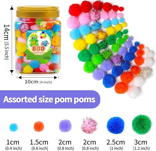 Vista 97 de Praisebank Pompones rojos, 90 unidades, 1.5 pulgadas, perfectos para artes y manualidades