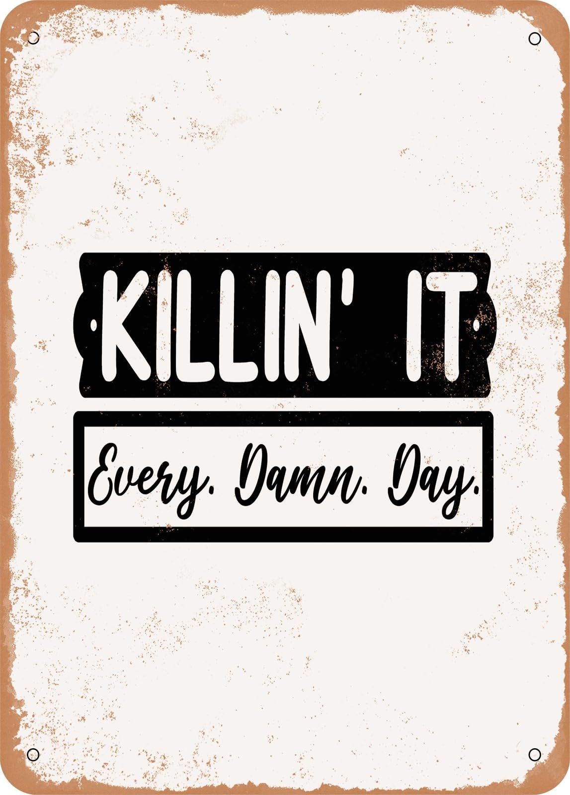Miaomansenstore Metal Sign - Killin It Every Damn Day - Vintage Rusty Look Home Decor