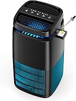 POMORON MJ002H 4-in-1 HEPA Air Purifier: Ionizer, UV Light, 1250 Sq Ft Coverage, 99.97% Allergen Removal for Bedroom & Home, Black