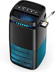 Purificador de ar POMORON Purificador de ar com íon negativo ativo ativo e filtro de hepa H13 partículas de 0,3 mícrons como o protetor de ar para o ar do cabelo da fumaça para o quarto de casa, escritório cozinha, preto