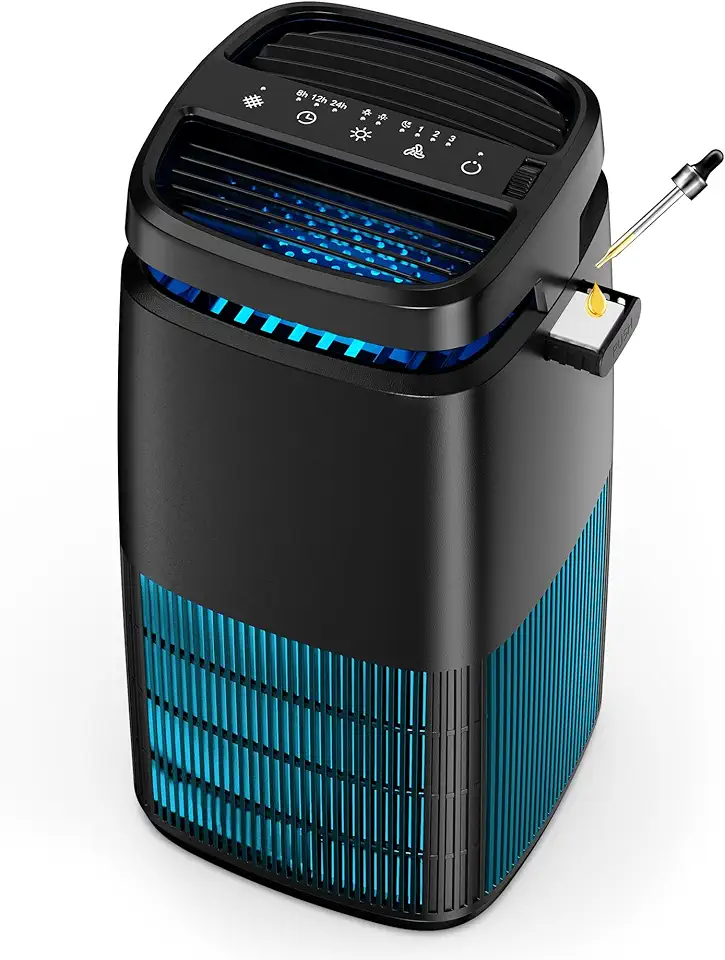 Purificador de ar POMORON Purificador de ar com íon negativo ativo ativo e filtro de hepa H13 partículas de 0,3 mícrons como o protetor de ar para o ar do cabelo da fumaça para o quarto de casa, escritório cozinha, preto