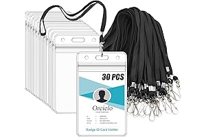 30 Pack Vertical Badge Holder with Lanyard Highest Quality