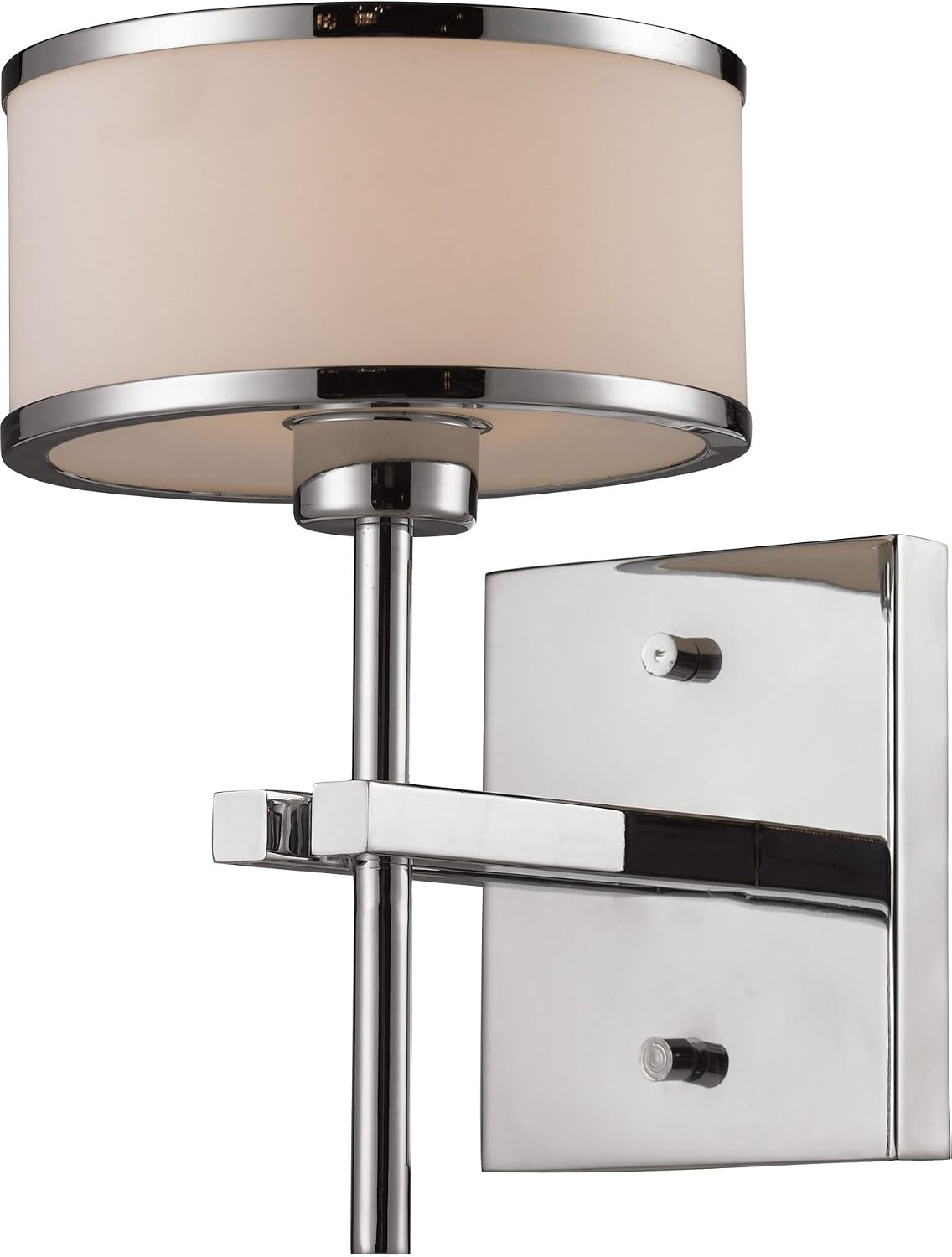 Black Friday Clearance Elk 11415/1 6 by 10-Inch Utica 1-Light Bathbar with White Blown Glass Shade, Polished Chrome Finish