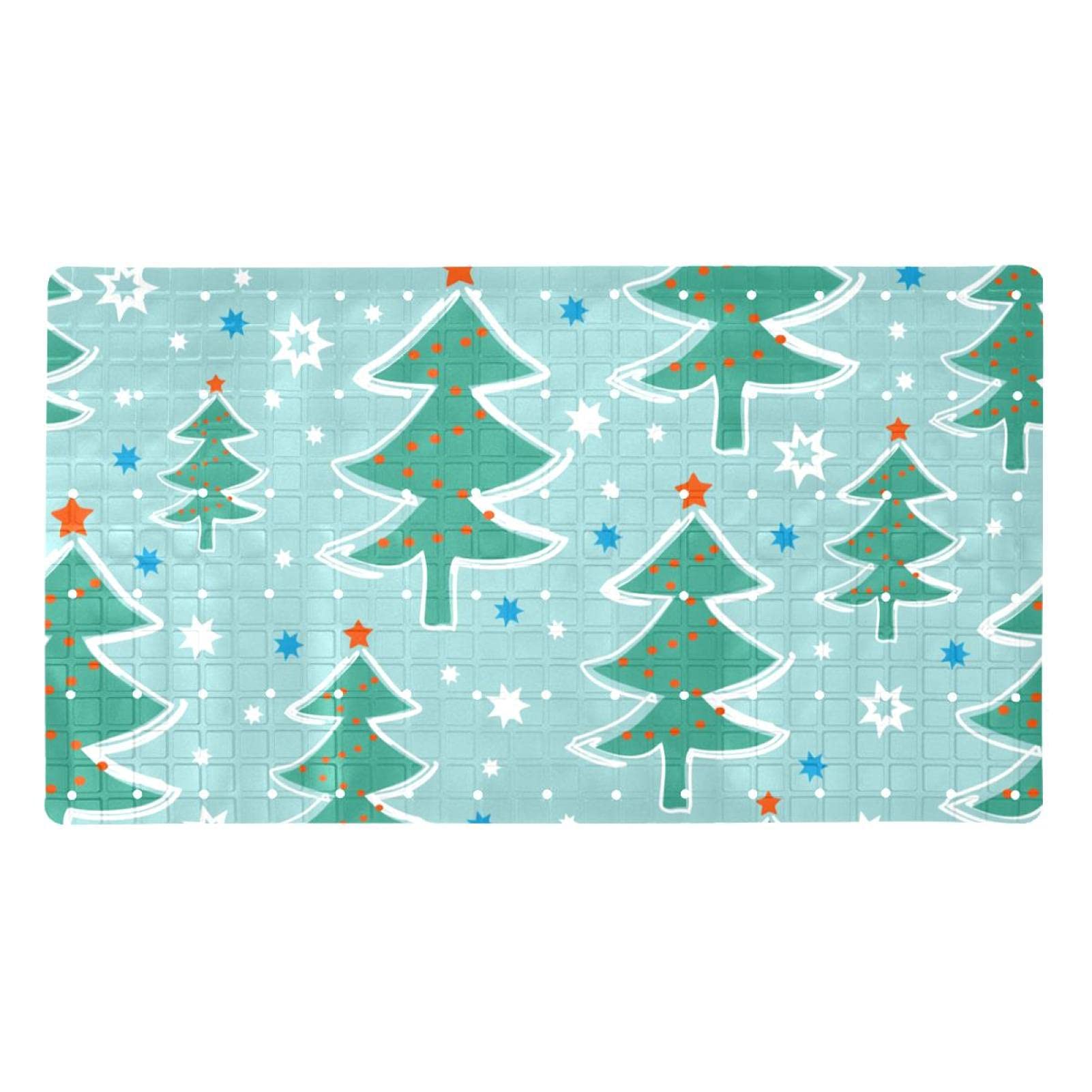 Alfombrilla de baño de PVC de alta calidad con estrellas de árbol de Navidad