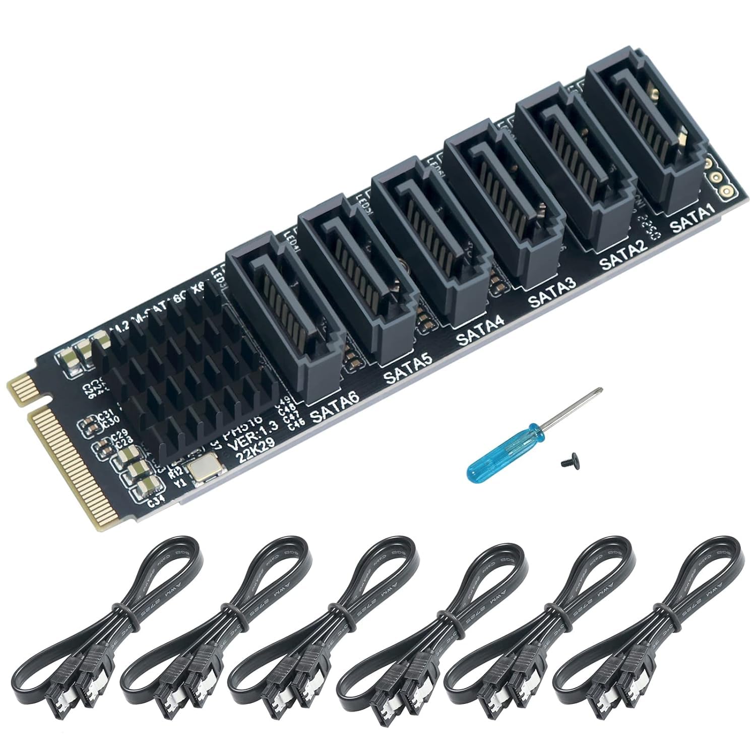 Etzin M.2 to SATA3.0 Adapter Card, 6Gbps High Speed ASM1166 M.2 PCIE to SATA Expansion Card with Smart Indicator Computer Accessories, Hard Disk Supporting SATA EPL-1100PC-image-31