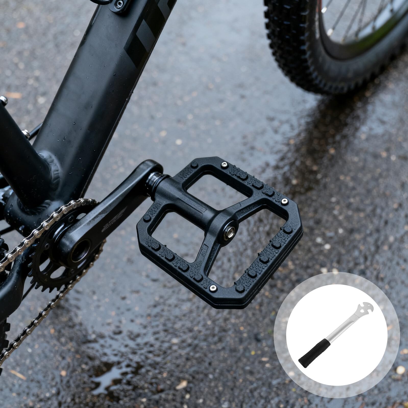 Fahrrad Pedalschlüssel mit Verlängerungsgriff aus Stahl für Mountainbike Rennrad Heimtrainer Werkzeug zum Wechseln und Montieren von Pedalen Kompakt und Stabil