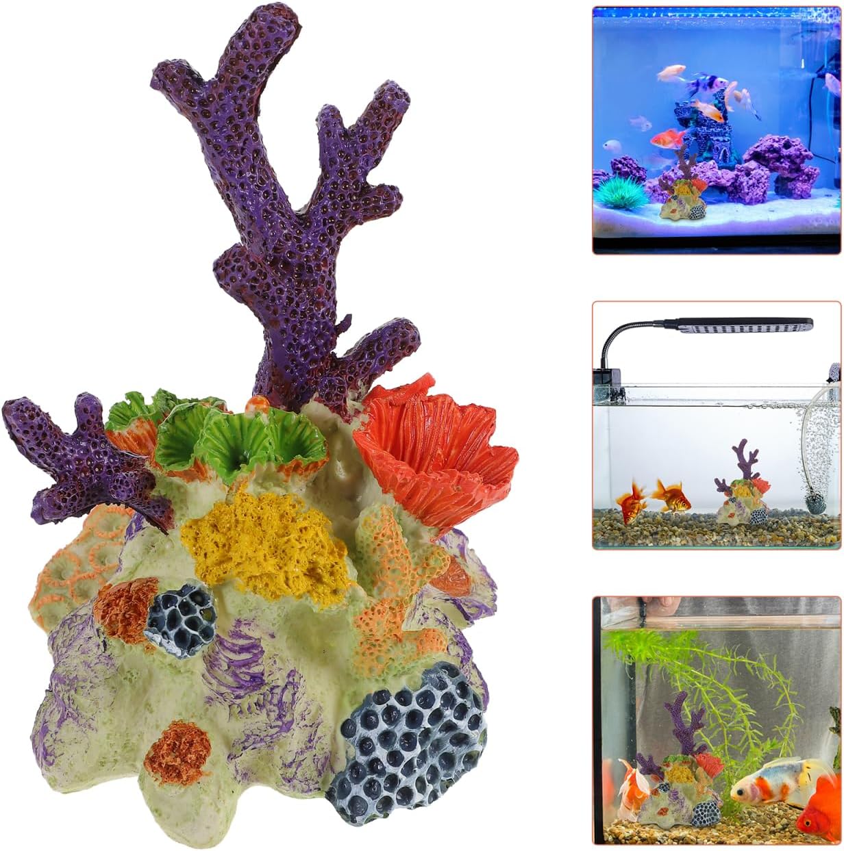 DOITOOL Reef Aquarium Coral Ornament Resin Model for Fish Tank Decoration Realistic Artificial Coral for Fresh and Saltwater Aquariums Underwater Landscape Decor 5.59X3.85X3.54 Inch