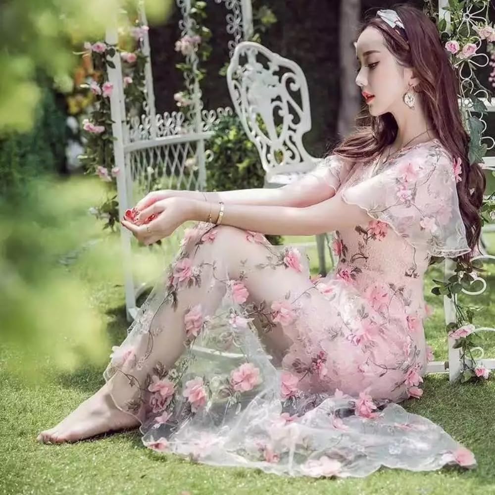 4 jardy x 130 cm, organza z haftem 3D, materiał organzy z nadrukowanymi gałązkami drzew i kwiatami, materiał dekoracyjny do majsterkowania, rzemiosła, na wesele, imprezę, do ubrań, kolor