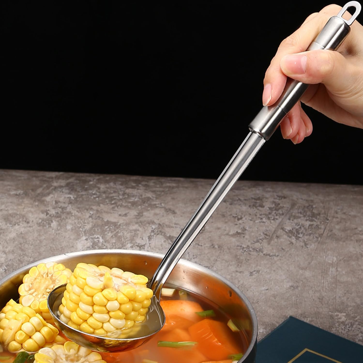 Ragyzity Juego de utensilios de cocina de acero inoxidable, 10 piezas de agarre cómodo, utensilios de cocina de acero inoxidable, antiadherentes y resistentes al calor, utensilios de servir, aptos