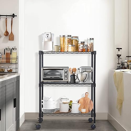 Miniatura 6 de Dkelincs Estantería de alambre de 23 pulgadas de largo x 13 pulgadas de ancho x 31 pulgadas de alto, estantes de almacenamiento de metal NSF de 3