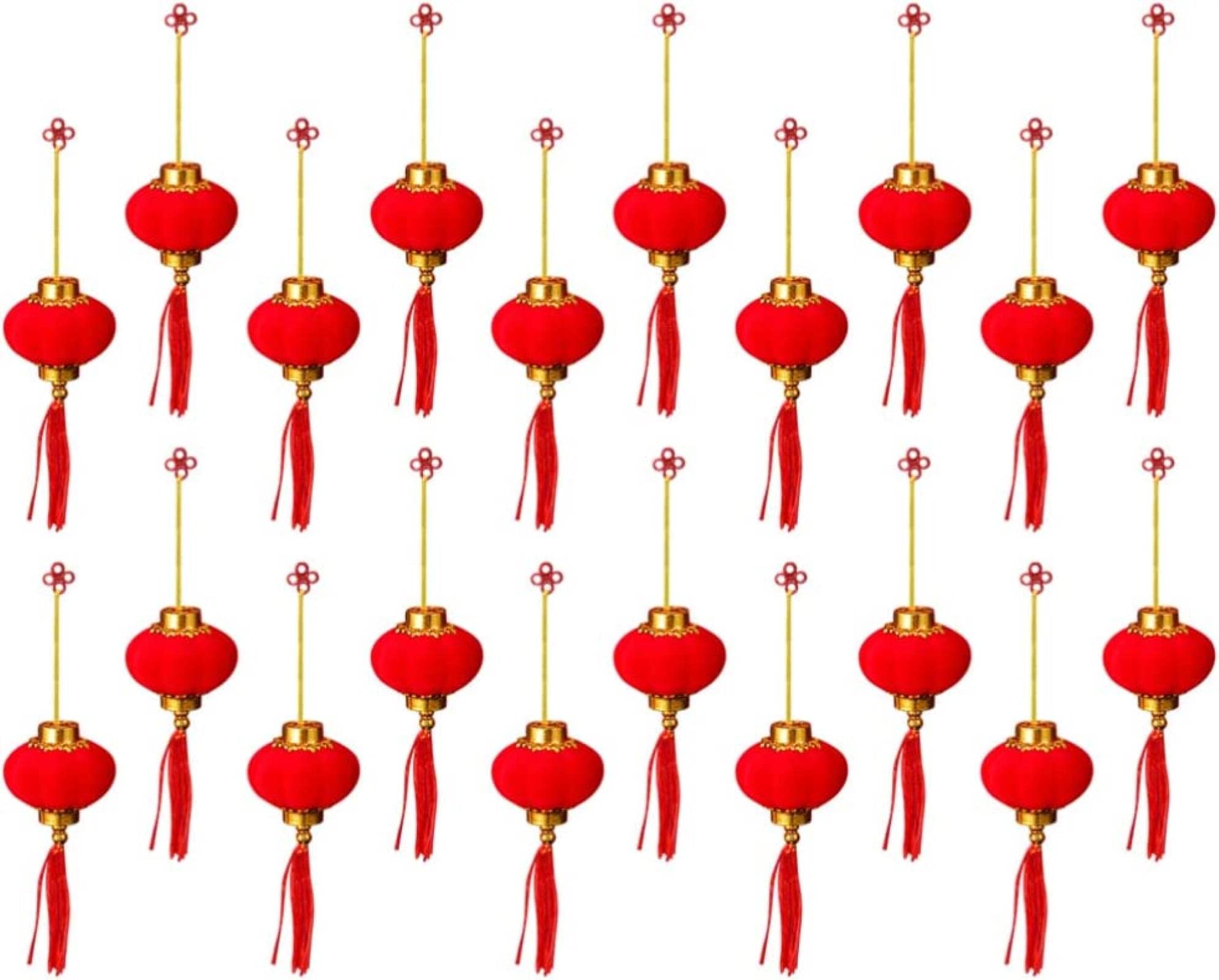 ADITAM 16 stücke Chinesische Neujahr Laternen DIY Rote Lampen Frühlingsfest Handgemachte Laternen Chinesische Fest Feier Laternen Für Chinesisches Neujahr Frühlingsfest Dekoration 6. 3X5X5cm Double