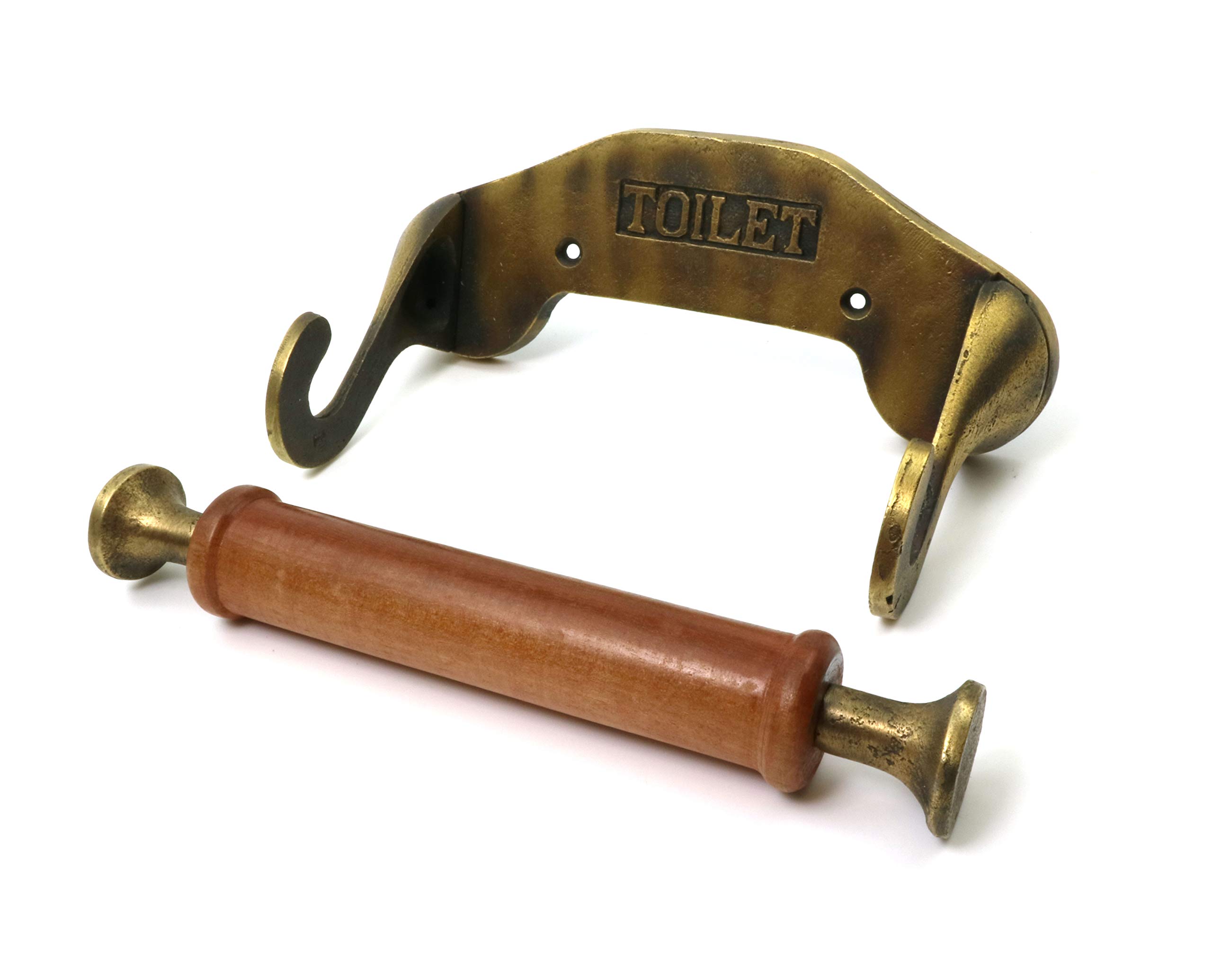 Porte Rouleau Papier Toilette Style Victorien - Bronze Massif, Fixation Murale