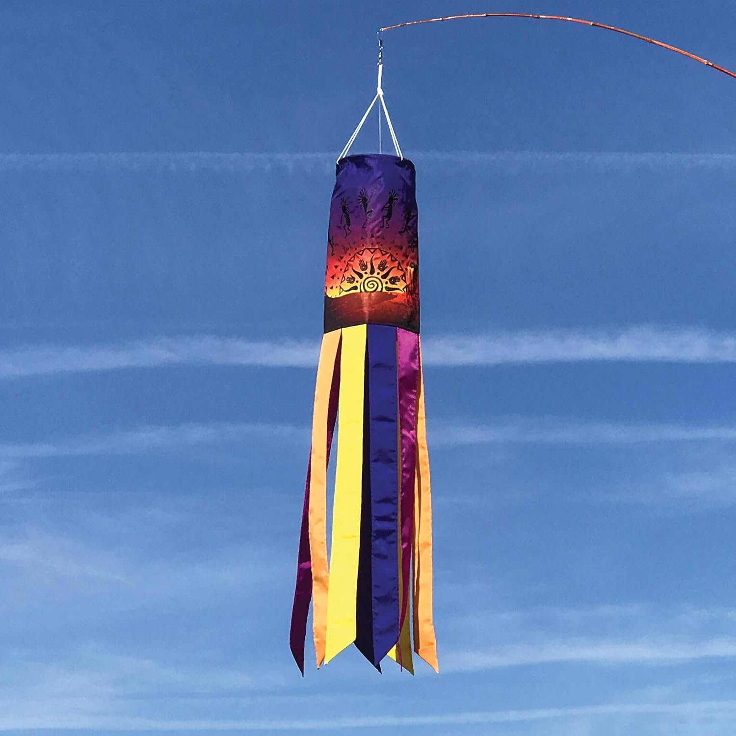 In the Breeze 5136 — Kokopelli Sunset 40-inch Windsock — Outdoor Southwest Decoration