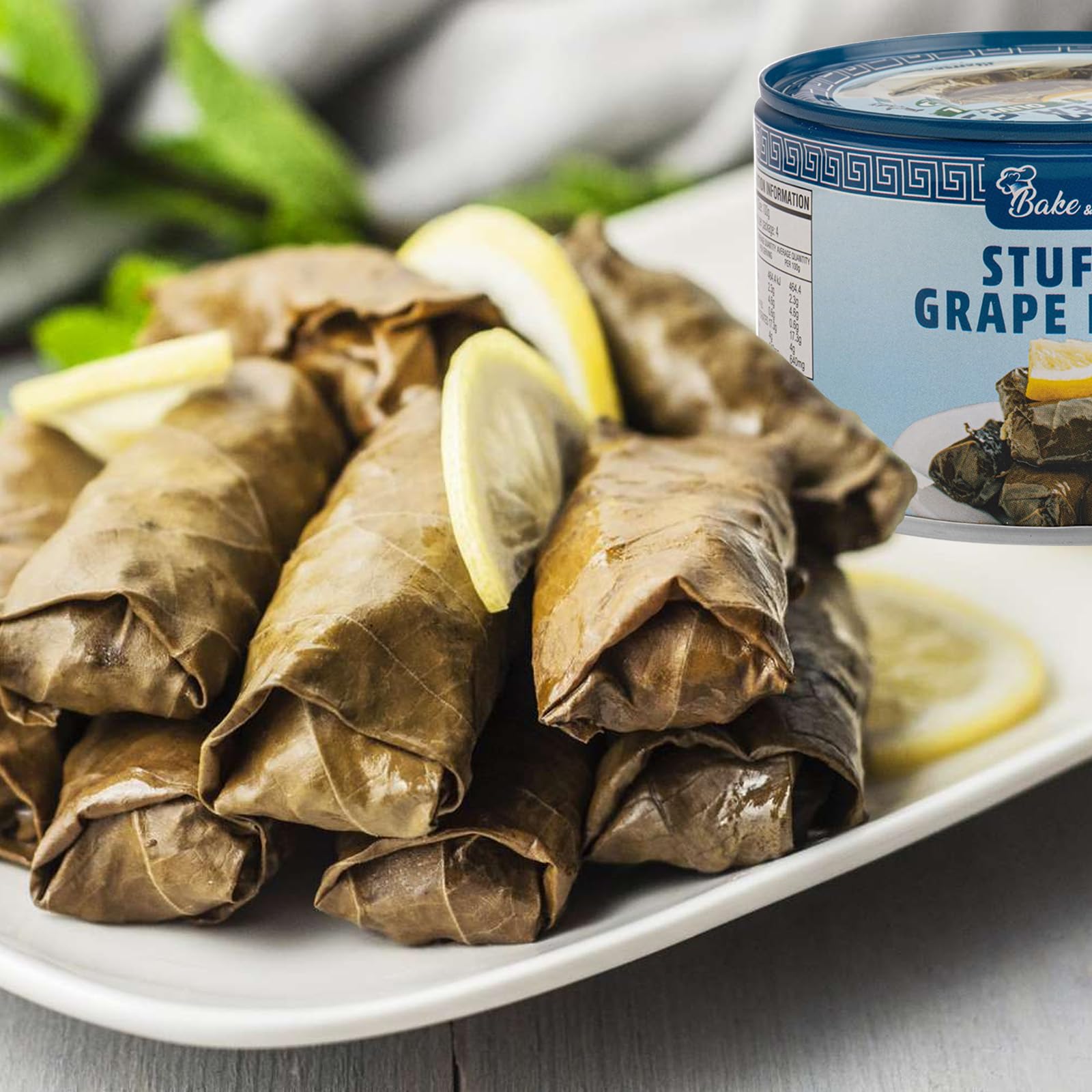 Bake and Tango - Stuffed Grape Leaves with Olive Oil, Kosher, Vegan, 14.1 oz (Pack of 3) | Gourmet Mediterranean Delight | Ready-to-Eat Vegan Snack