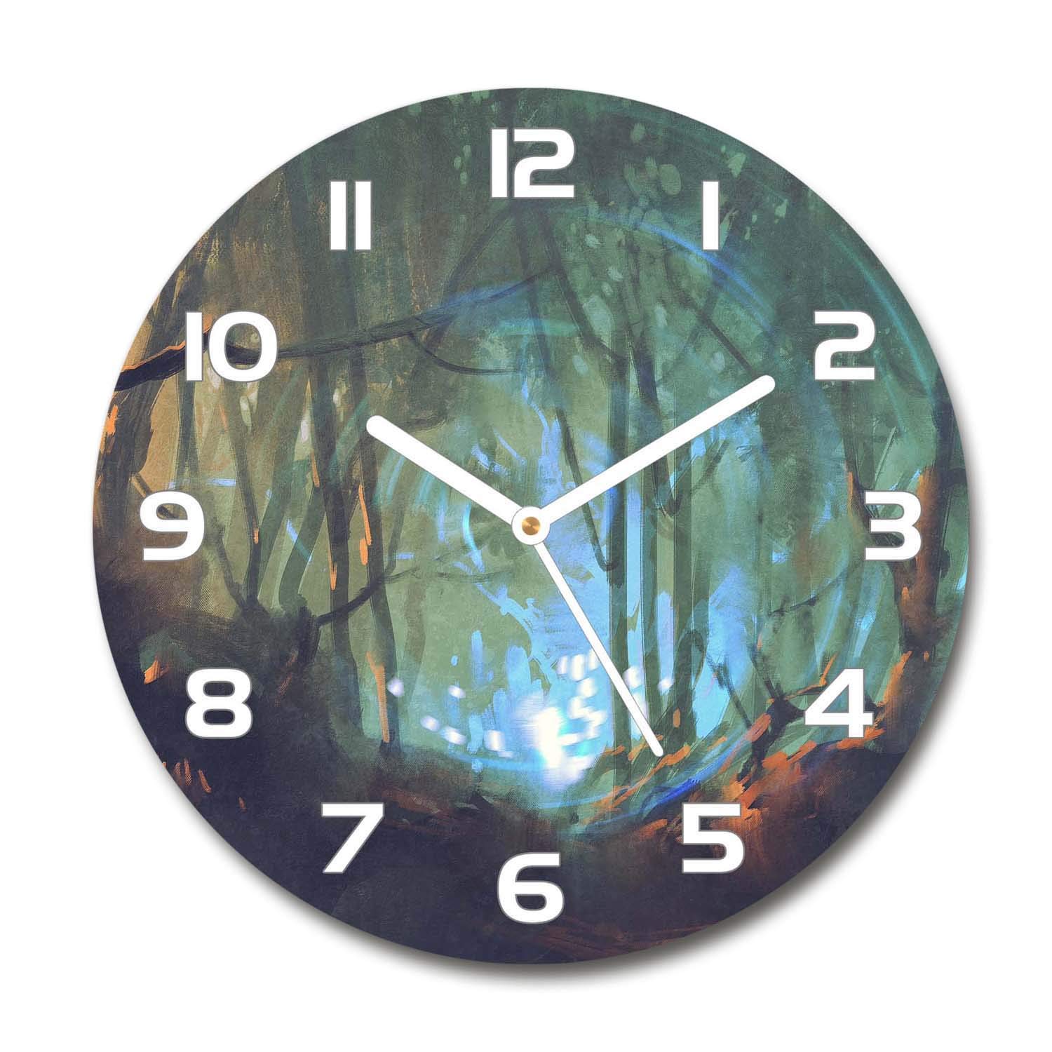 Horloge en verre silencieuse Tulup 60x60cm sans tic-tac aiguilles blanches
