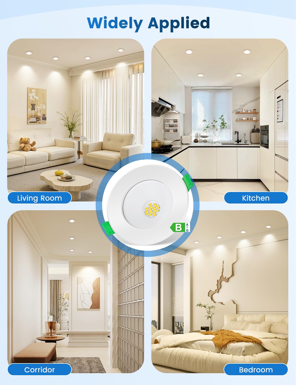 6 Pack 5W Downlight LED Techo Empotrable 4000K Clase B, 800 lúmenes Focos LED Empotrables Techo Blanco Neutro Extra Planos 230V IP44 Ojos de Buey Led para Techo Baño, Corte Ø68-80mm, No Regulable